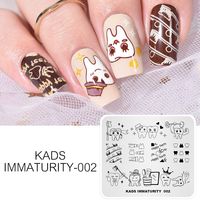Plaques de tamponnage pour ongles en acier inoxydable souple, style immaturité, rectangulaires, outil de conception de motifs pour manucure en salon, 30 motifs