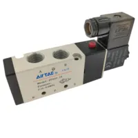Airtac Solenoid Valve AIRTAC Pneumatic 3/8"NPT Solenoid Valve 4V310-10 5 Way 2 Position PT 3/8" Single Coil Pilot-Operated Electric