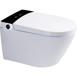 Back To Wall Wall Hung Smart Toilet P Trap Auto Open Cover wall mounted Intelligent Smart Toilet With Inbuilt Cistern