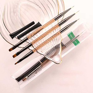Pinceau à ongles en gel à double tête avec logo personnalisé, manche en acrylique 6mm 9mm 12mm, poils en nylon à fibres fines, pour la création de motifs floraux, pinceau de manucure - Product Image 3