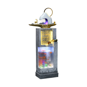 Fontaine d'eau d'intérieur Quanfangyuan, aquarium, 43,5x31x153cm, lumière LED, décoration pour salon, bureau - Product Image 5