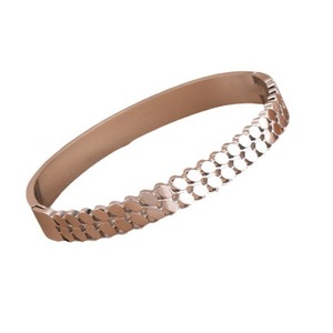 Women's Titanium Steel Bracelet <b>Light</b> Luxury Two-Tone Round Texture Fashion Bangle - Product Image 3