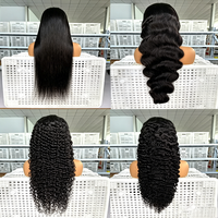 Perruque indienne Remy en cheveux humains, sans colle, durable, avec dentelle frontale, pré-épilée, pour dentelle 13x6 HD, personnalisable pour usage quotidien