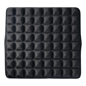 Coussin de siège en gel 3D carré noir TPE respirant avec soutien lombaire pour chaise de bureau - Product Image 1