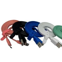 Cable de Carga Micro USB/USB-C Plano y Colorido, Sin Enredos, para Computadora IOS, 3.3FT/1M, Carga Rápida, Cable de Sincronización, Conductor de Cobre Puro