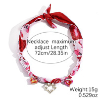 Woying 'Collier foulard en soie réglable avec pendentifs en perles Chaîne à couches festive Cadeau de Noël pour les femmes Boho Bijoux de luxe