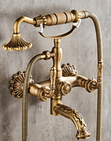 Ensemble de douche pour baignoire en cuivre à poignée unique de conception classique avec installation murale et jet doux