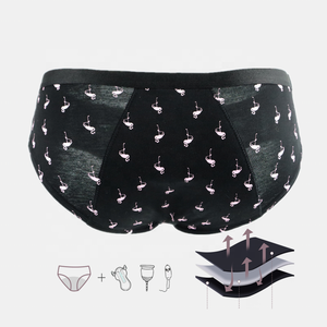 INTIFLOWER 010 Culottes menstruelles anti-fuites pour adolescentes - Imprimé flamant rose Sous-vêtements menstruels pour adolescentes - Product Image 5