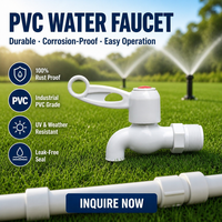 Robinet d'arrêt à poignée unique en PVC de Chine, Robinet d'eau en plastique pour l'irrigation des jardins, l'agriculture domestique, l'aquaculture, Vente en gros OEM