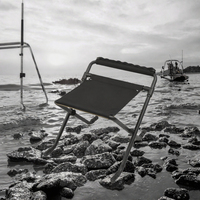 Tabouret de camping pliable portable en alliage d'aluminium avec siège en tissu Oxford pour la plage, le parc et les pique-niques