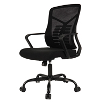 Chaise de bureau ergonomique pour le dessin, chaise de direction au design unique à dossier moyen, moderne, pivotante et relevable, avec accoudoirs flexibles, en tissu durable pour le bureau