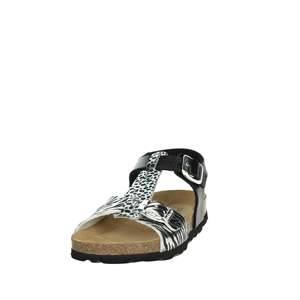 Sandalias planas Grunland para niña SB1138-70, color negro, plateado, con estampado de cebra - Product Image 5