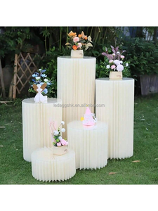 Exhibidores de Pasteles para Fiestas de Cumpleaños y Bodas, Mesa de Postres Plegable, Tapas de Papel Acrílico, Columnas Romanas Coloridas, Adornos Decorativos - Product Image 3
