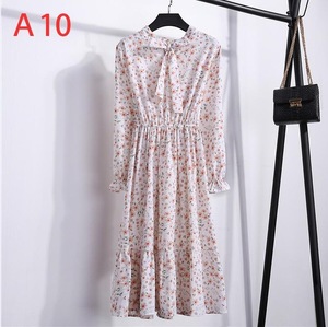 <span class=keywords><strong>2021</strong></span> vestidos de otoño para mujer bohemios de manga larga de talla grande Vestido camisero de gasa lazo blanco Floral Boho Club vestido de fiesta invierno 3XL - Product Image 6