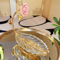 Corbeille suspendue décorative en métal doré pour buffet de mariage, en forme de bateau, en verre et céramique, pour fruits secs, pour table de mariage ou de maison