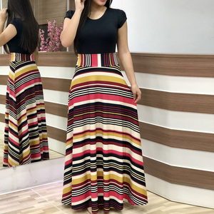 Vestido Maxi Floral Elegante con Parches a la Moda 2026, Vestido <span class=keywords><strong>de</strong></span> Verano para Damas, Tallas Grandes, <span class=keywords><strong>Vestidos</strong></span> Africanos para Mujer - Product Image 4