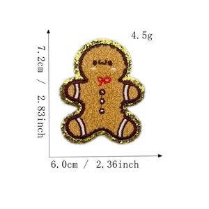 Nouvelle broderie thermocollante en chenille, motif bonhomme de neige et homme en pain d'épices, pour la décoration de vêtements, chapeaux et sacs - Product Image 6