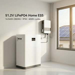LiFePO4 Home Energy Storage Battery 51.2V 5kWh <b>Wall</b> Mounted With LCD BMS For Solar Power System - Product Image 5