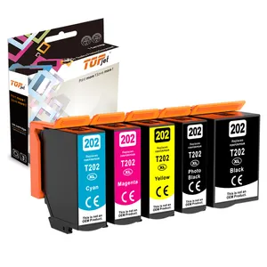 Topjet 202XL T202XL T202 202 XL Cartucho de tinta colorido compatível para impressora jato de tinta Epson Expression XP-5100 WorkForce WF-2860