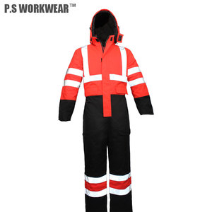 Uniforme de mécanicien haute visibilité imperméable à l'eau combinaison de <span class=keywords><strong>ski</strong></span> matelassée isolée pour l'hiver - Product Image 2