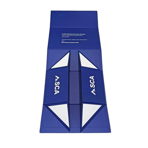 Custom Logo Printed Handmade Luxury Magnetic Closure Rigid Gift Storage Blue <b>Box</b> with White logo - Product Image 6