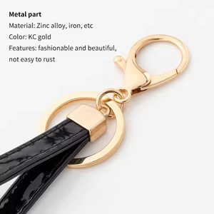 PD178 Porte-clés voiture créatif Dernières DIY PU cuir et métal corde sac pendentif accessoires promotionnels mousquetons - Product Image 6