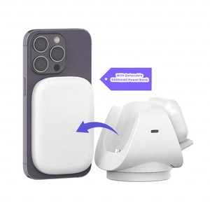 <span class=keywords><strong>Base</strong></span> de <span class=keywords><strong>Carga</strong></span> Inalámbrica Giratoria de 360 Grados y 15 W con Banco Magnético Desmontable de 5000 mAh, <span class=keywords><strong>Carga</strong></span> Rápida para <span class=keywords><strong>iPhone</strong></span>, iWatch y Airpods - Product Image 3