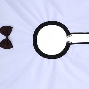 Mantella da Barbiere/<span class=keywords><strong>Parrucchiere</strong></span> Antistatica e Resistente all'Acqua di Alta Qualità, Nuovo Design, Bianca in Nylon Poliestere con Fiocco, per Salone di Bellezza - Product Image 4