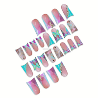 Service OEM – Faux ongles en acrylique réutilisables faits à la main, forme canard, style évasé et arrondi, pour femmes, cadeau d'anniversaire