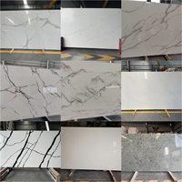 Dalle de marbre artificiel Calacatta en quartz de grand format poli 2,4x1,2m pour une utilisation moderne à l'intérieur de la maison, plan de travail de cuisine, usage commercial