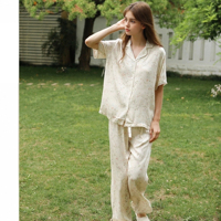 Ensemble de pyjama en satin de viscose pour femmes de haute qualité Pyjama pour femmes rose Home Wear