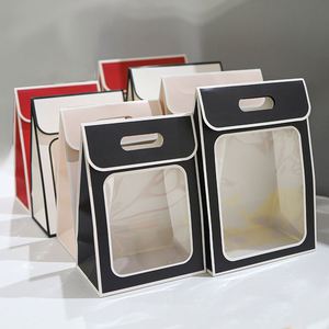 Bolsa de Regalo de Lujo con Diseño de Ventana Tipo Concha en 2 Tamaños, Bolsa Portátil para Flores, Envoltorio para Floristería - Product Image 1