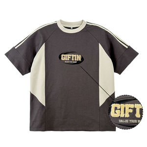 T-shirt Sportif en Coton Tricoté à Col Rond et Manches Courtes avec Logo Brodé 3D en Chenille Personnalisé, Vente en Gros ODM - Product Image 2