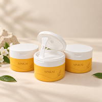 Pot en PP XINKAI 100g 150g, Contenant cosmétique à couvercle rabattable avec cuillère, Pot vide pour masque facial et beurre corporel