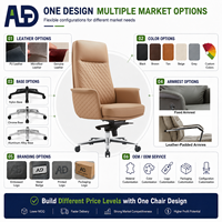 Chaise de bureau ergonomique en cuir haut de gamme, pivotante et inclinable, avec accoudoirs, pour bureau à domicile de luxe