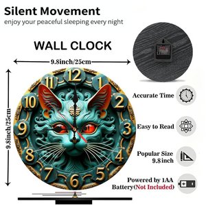 Round Wooden Wall <b>Clock</b> 25cm Wood Grain Dial Silent Non Ticking Home Bedroom Study Room Decor - Product Image 6