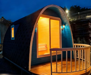 Sauna extérieur portable <span class=keywords><strong>en</strong></span> <span class=keywords><strong>bois</strong></span> rouge personnalisé, nouvelle arrivée, 1 à 2 personnes, tuiles d'asphalte, kit de sauna extérieur <span class=keywords><strong>en</strong></span> hemlock - Product Image 2