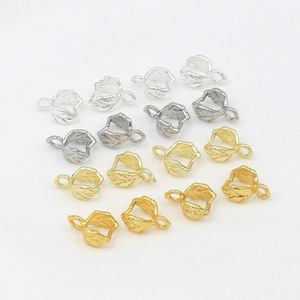 Cierre de doble cara para hojas y semillas, hebilla pequeña chapada en cobre para joyería, clip para colgante DIY B88 - Product Image 3