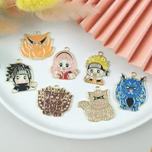 2023 Jewelry Wholesale Metal Alloy Enamel Cartoon Hokage Ninji Animation Pendant Charms for Bags Keychain Necklace Making