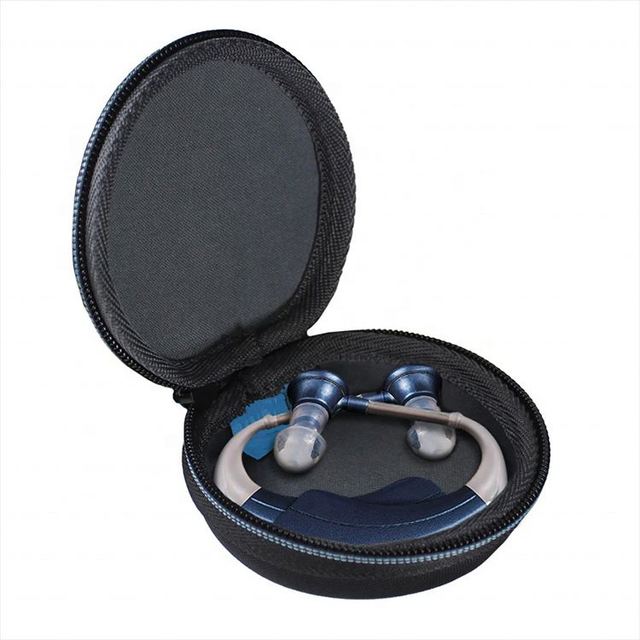 Custom EVA Waterproof Hearing Aid Carrying Case Velvet Round Digital Hearing Aid Bag Pouch