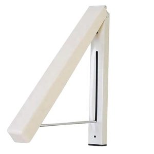 Porte-vêtements pliable mural rétractable, installation facile, blanc - Product Image 1