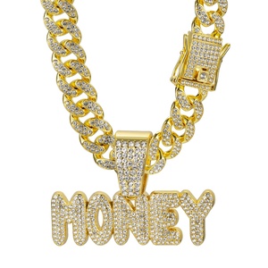 Collar Largo Estilo Punk Hipster Rap Cubano con Colgante de Diamantes y Baño de Oro en Aleación Principal, Suministro de Fábrica - Product Image 4