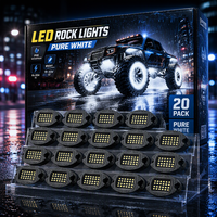 Kit d'éclairage LED pour voiture LD DREAM 20Pods, métal blanc pur, 12V 72W, haute luminosité, avec interrupteur et faisceau de câblage pour la rénovation/amélioration des véhicules