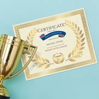 Certificat sportif Gold Border Award Certificats pour l'obtention du diplôme Diplôme Certificat ordinaire Papier pour les récompenses