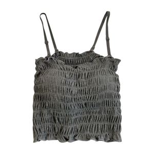 Nouvelle Camisole Coréenne Unie à Bretelles pour Femme, Courte, Polyvalente, Froncée, Dos Nu, avec Coussinets de Soutien-Gorge Intégrés, Tendance - Product Image 2