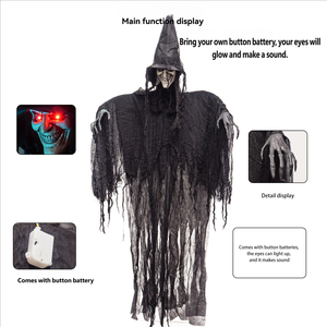 Decoración Colgante de Fantasma de <span class=keywords><strong>Halloween</strong></span>: <span class=keywords><strong>Bruja</strong></span> Malvada de Trapo Negra, Adorno Luminoso de Terror para Casa Embrujada y Habitación Secreta - Product Image 5