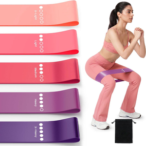 Ensemble de bandes d'entraînement personnalisées en latex respectueux de la peau, bandes de résistance en boucle, exercices avec 5 niveaux de résistance pour l'entraînement du corps, pour la salle de sport - Product Image 1