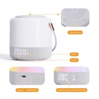 Lampe à lumière naturelle, lampe de chevet à intensité variable, réveil, veilleuse RGB avec affichage numérique pour chambre à coucher, salon et utilisation en extérieur