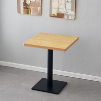 Table carrée de style moderne pour café restaurant utilisation commerciale dessus en bois de noyer et meubles de restaurant à base de fer