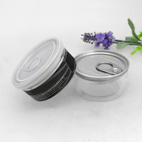Toples plastik bening tahan hewan peliharaan 100ML, toples kemasan kaleng permen kue bunga plastik 3.5g dengan tutup